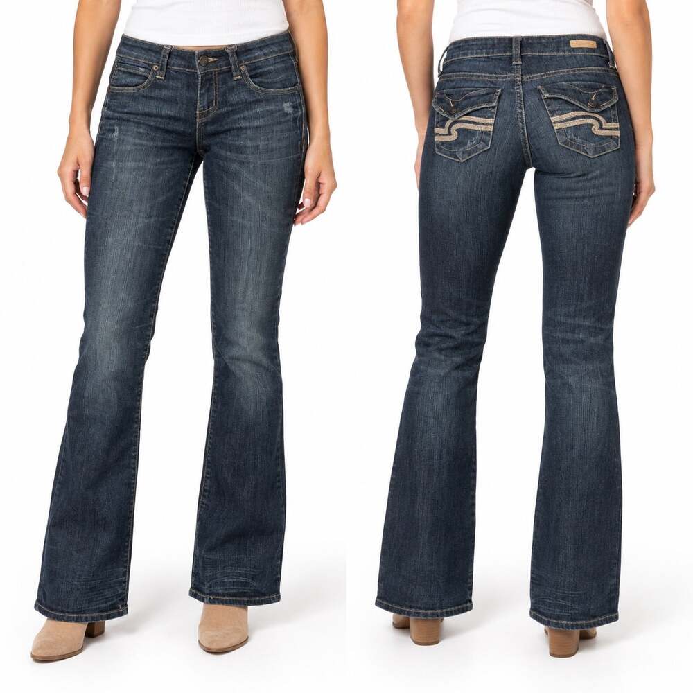 Underground Souls Y2K Vintage mid rise jeans back flap pockets women 5